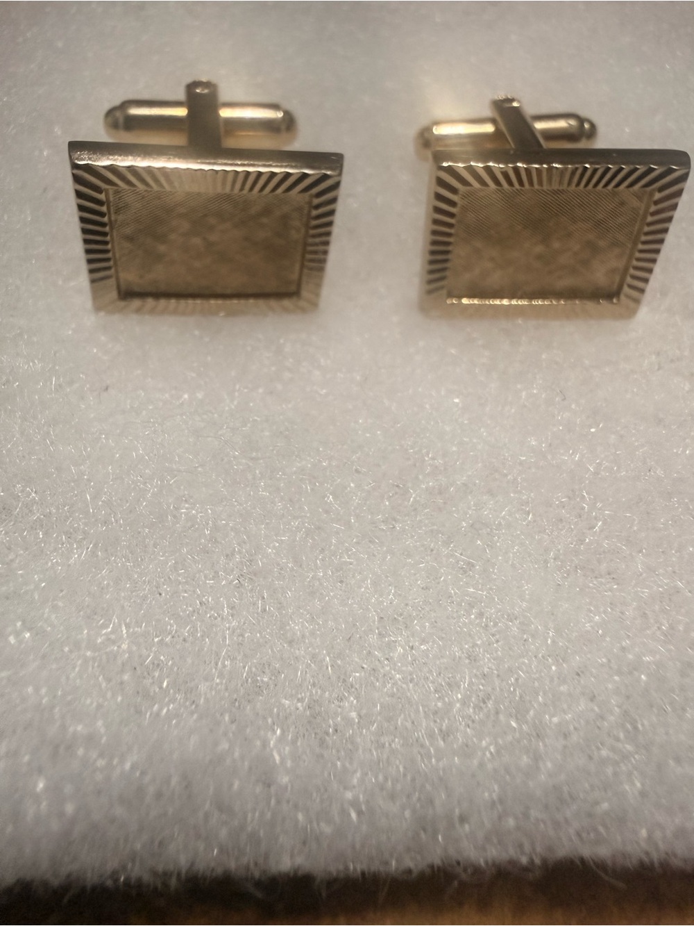 Vintage Dante Gold Tone Rectangular Cufflinks Engine Turned Min Century Men’s